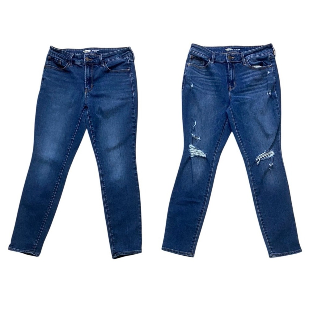 Old Navy Womens Pop Icon Skinny Jeans Solid & Distressed Size 8 Short - Lot of 2